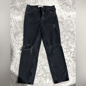 Abercrombie women’s black jeans the 90s straight ultra high rise sz:29/8